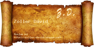 Zoller Dávid névjegykártya